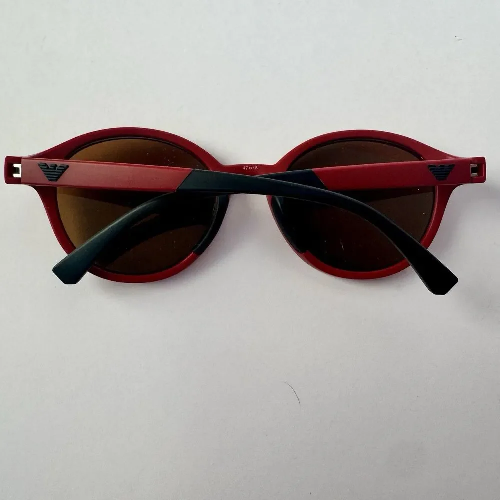 EMPORIO ARMANI Kids Sunglasses EA3202 Red Matte Round Frames Size 47 18 125
